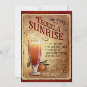 Invitation à une soirée cocktail Tequila Sunrise