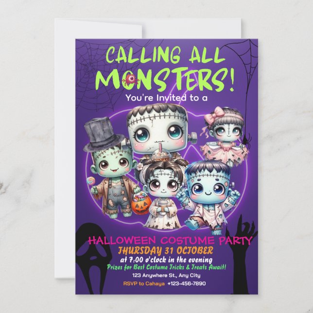Invitation à une soirée costumée d'Halloween effra (Devant)
