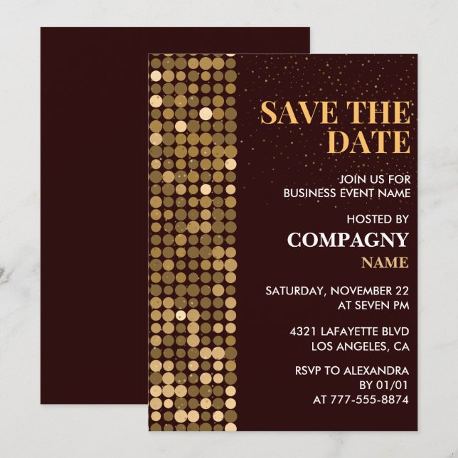 Invitation à une soirée d'affaires Économisez la d (Devant / Derrière)