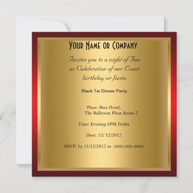 Invitation à une soirée d'anniversaire en tenue de (Devant)
