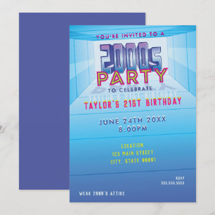 Invitation à une soirée dans le thème des années 2
