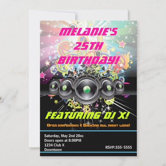 Invitation à une soirée dansante de hip hop en clu (Devant)