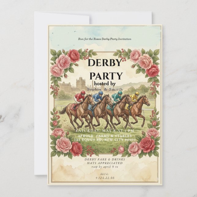 Invitation à une soirée dansante Kentucky Derby Th (Devant)