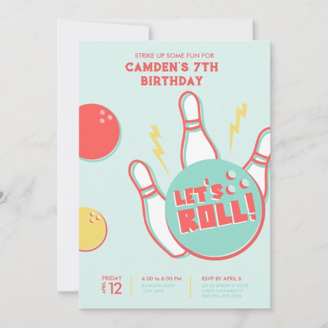 Invitation à une soirée de bowling (Devant)