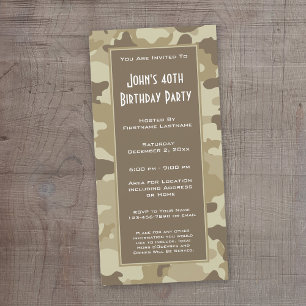 Invitation à une soirée de camouflage militaire