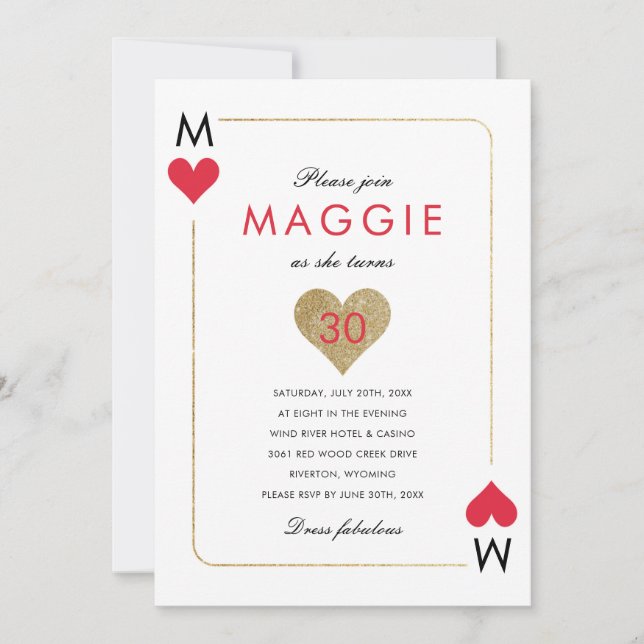 Invitation à une soirée de casino (Devant)