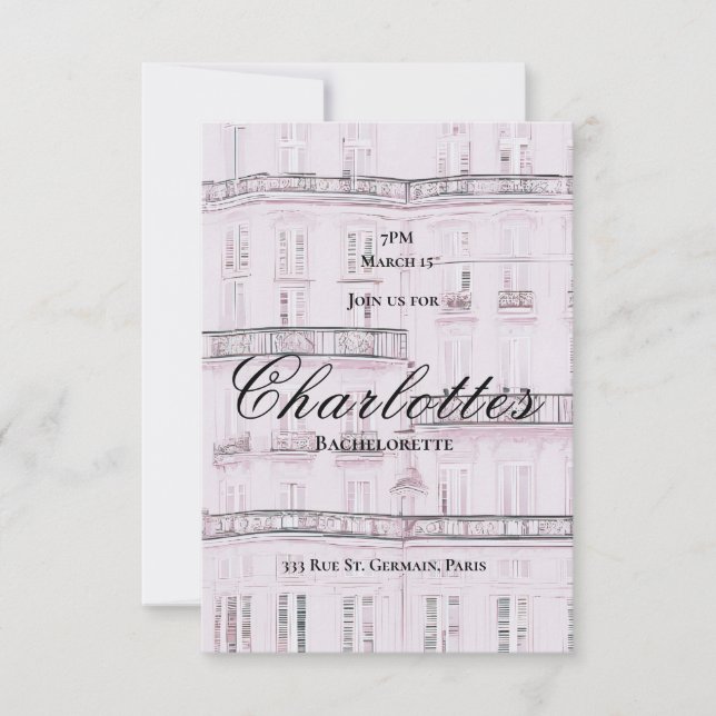 Invitation à une soirée de célibat à Paris (Devant)