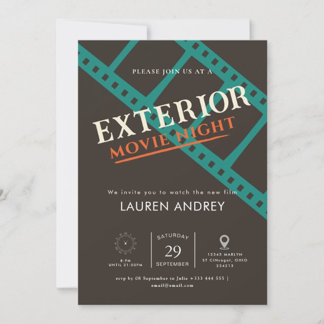 Invitation à une soirée de cinéma en plein air (Devant)