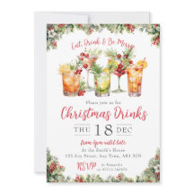 Invitation à une soirée de cocktails de Noël