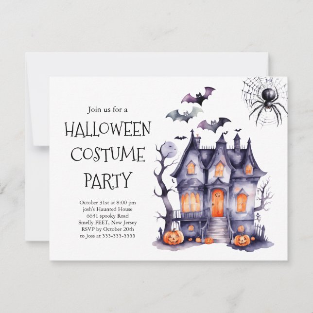 Invitation à une soirée de costumes d'Halloween |  (Devant)