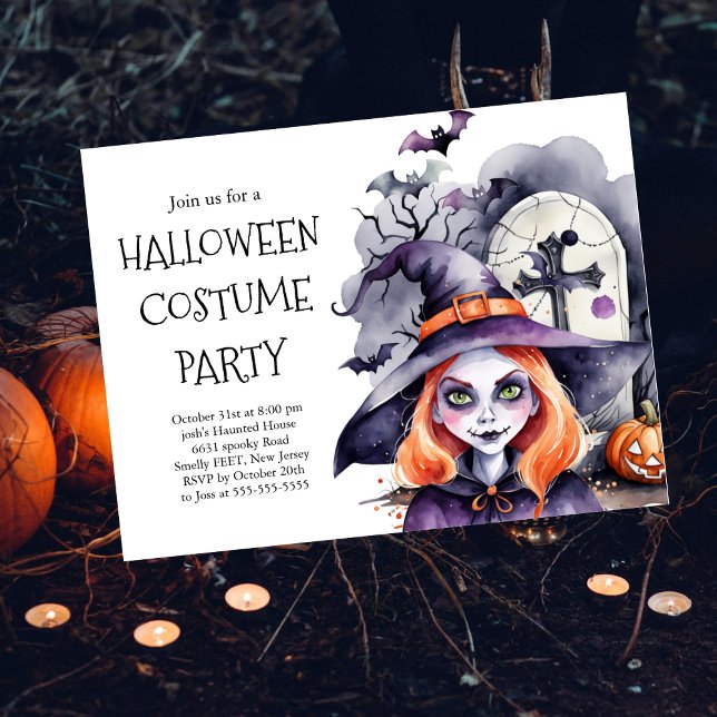 Invitation à une soirée de costumes d'Halloween |  (Créateur téléchargé)