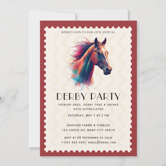 Invitation à une soirée de courses de chevaux (Devant)