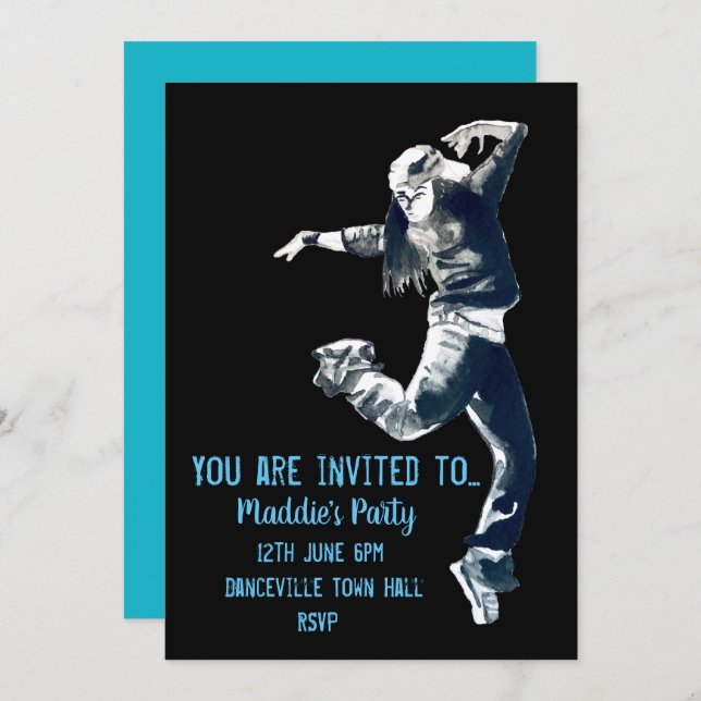 Invitation à une soirée de danse hip hop et danse  (Devant / Derrière)