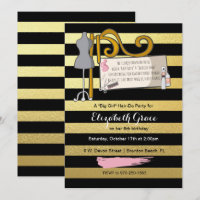 Invitation à une soirée de défilé de mode coiffure