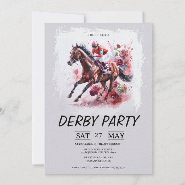Invitation à une soirée de Derby du Kentucky Aquar (Devant)