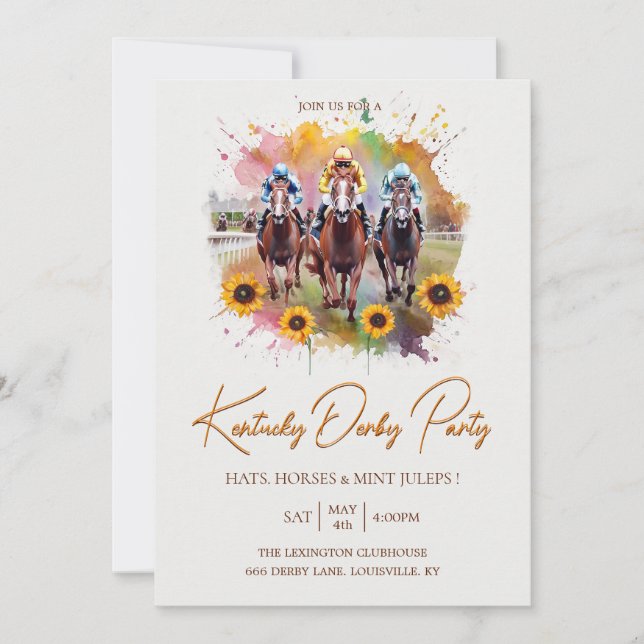 Invitation à une soirée de Derby du Kentucky Aquar (Devant)