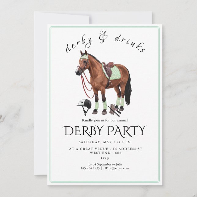 Invitation à une soirée de Derby – Tête de cheval  (Devant)