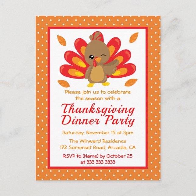 Invitation à une soirée de diner de Thanksgiving a (Devant)