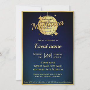 Invitation à une soirée de fête à Majorque en Espa