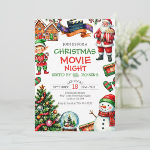 Invitation à une soirée de films de Noël pour la f