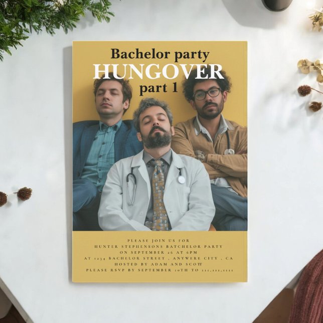 Invitation à une soirée de garçon moderne et amusa (Créateur téléchargé)