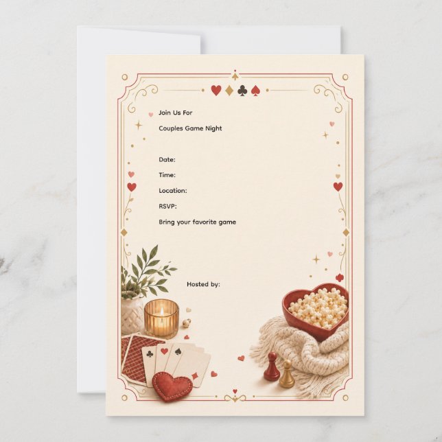 Invitation à une soirée de jeux de couples (Dos)