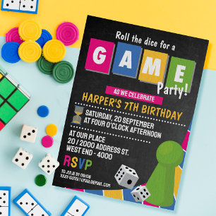 Invitation à une soirée de jeux de société 