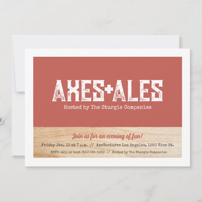 Invitation à une soirée de lancer de hache (Devant)