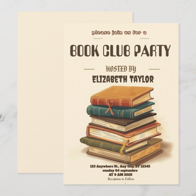 Invitation à une soirée de lecture cosy du club de (Devant / Derrière)
