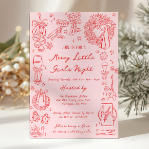 Invitation à une soirée de Noël entre filles