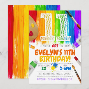 Invitation à une soirée de peinture, fête d'annive