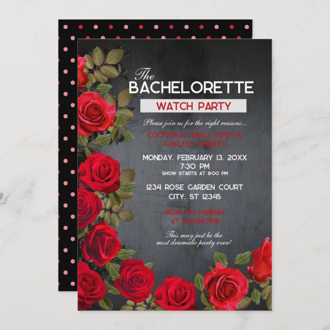 Invitation à une soirée de visionnage de Bachelore (Devant / Derrière)