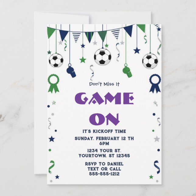 Invitation à une soirée de visionnage de football  (Devant)