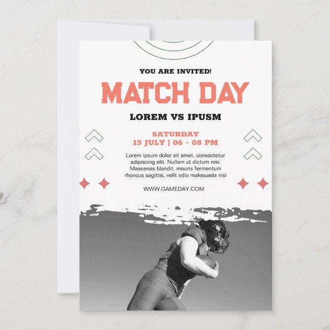 Invitation à une soirée de visionnage de football  (Devant)