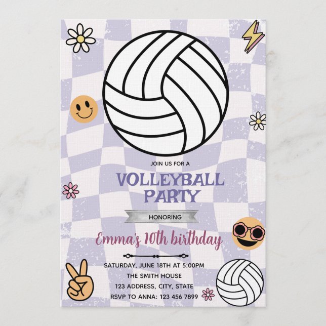Invitation à une soirée de volley groovy (Devant)