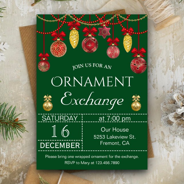Invitation à une soirée d'échange d'ornements de N (Créateur téléchargé)