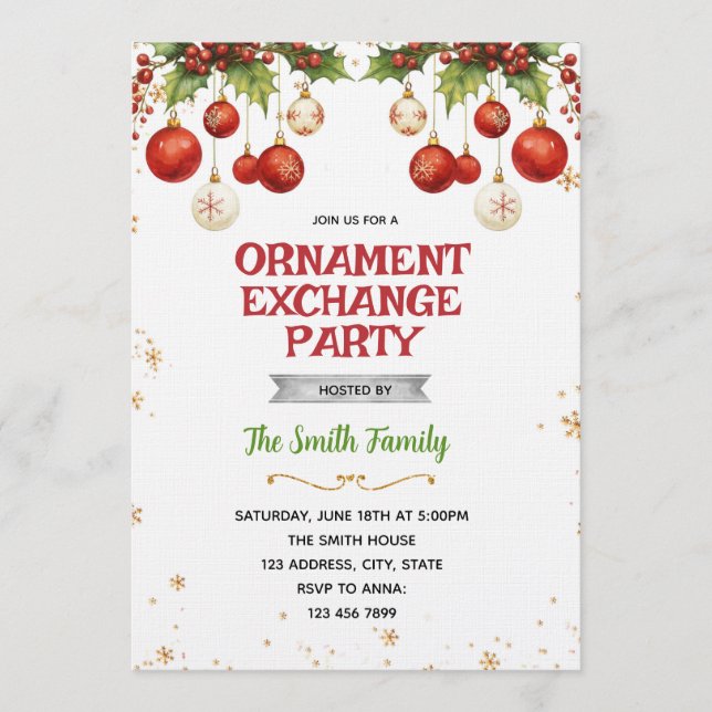 Invitation à une soirée d'échange d'ornements de N (Devant)