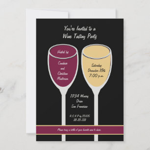 Invitation à une soirée dégustation de vin moderne