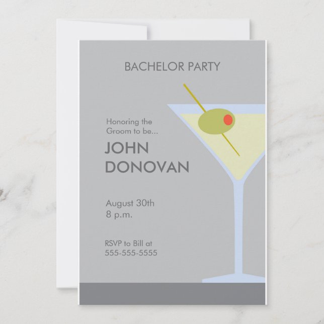 Invitation à une soirée d'enterrement de vie de ga (Devant)