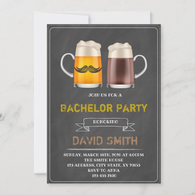 Invitation à une soirée d'enterrement de vie de ga (Devant)