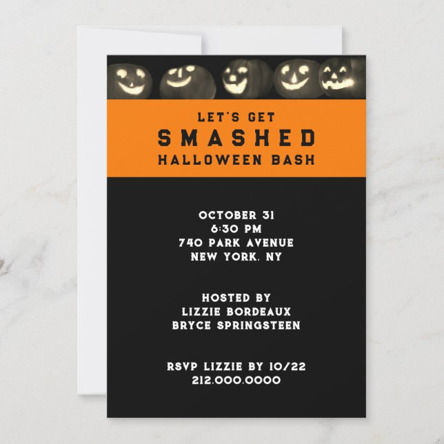Invitation à une soirée d'Halloween pour adultes (Devant)