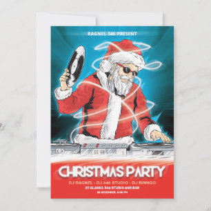 Invitation à une soirée DJ de Noël
