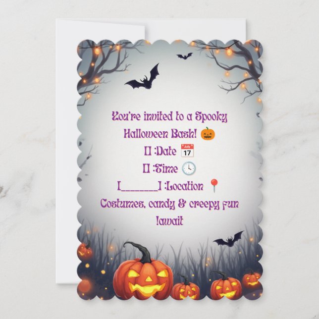 Invitation à une soirée effrayante d'Halloween 🎃  (Devant)
