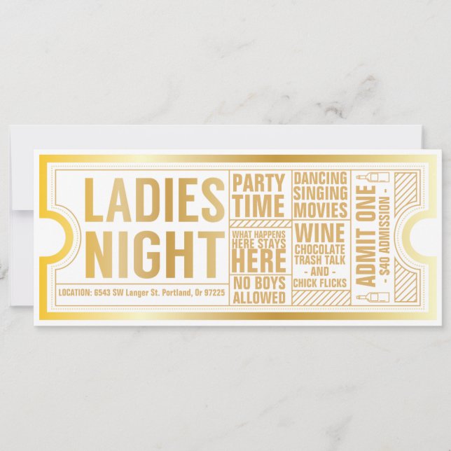 Invitation à une soirée entre dames - Personnalise (Devant)