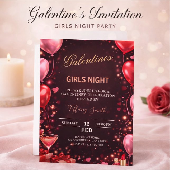 Invitation à une soirée entre filles pour la Saint-Valentin (Créateur téléchargé)