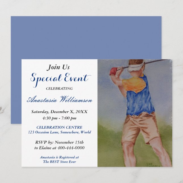 INVITATION À UNE SOIRÉE GOLF (Devant / Derrière)