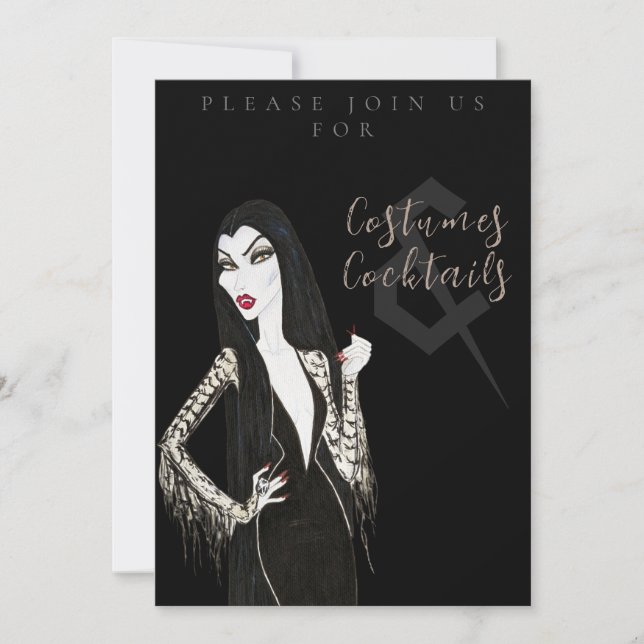 Invitation à une soirée Halloween Costumes et Cock (Devant)