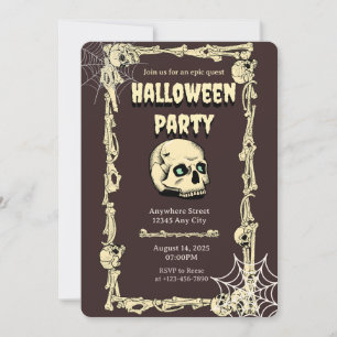 Invitation à une soirée Halloween crâne