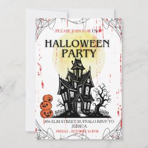 Invitation à une soirée Halloween dans une maison