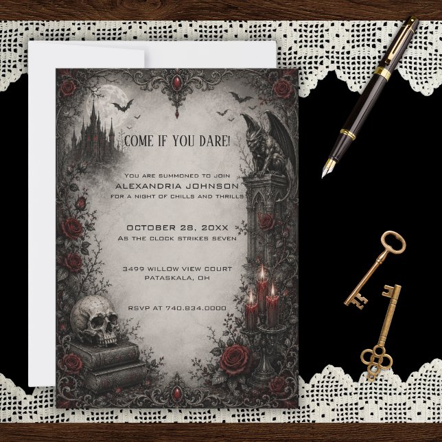 Invitation à une soirée Halloween gothique (Créateur téléchargé)